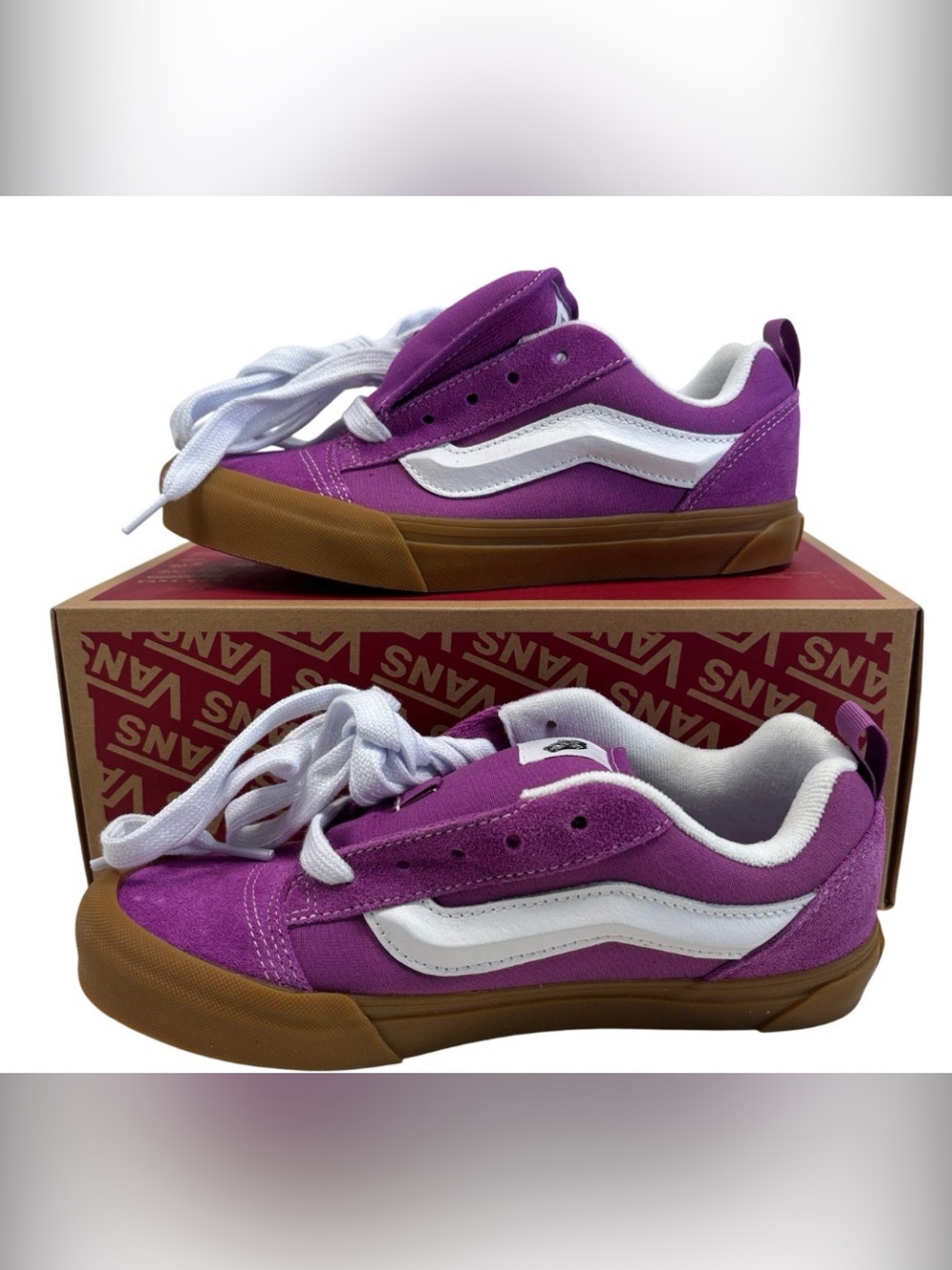 Vans Knu Skool Bright Gum Willowherb Purple unisex Gum Sole Skate Shoe.